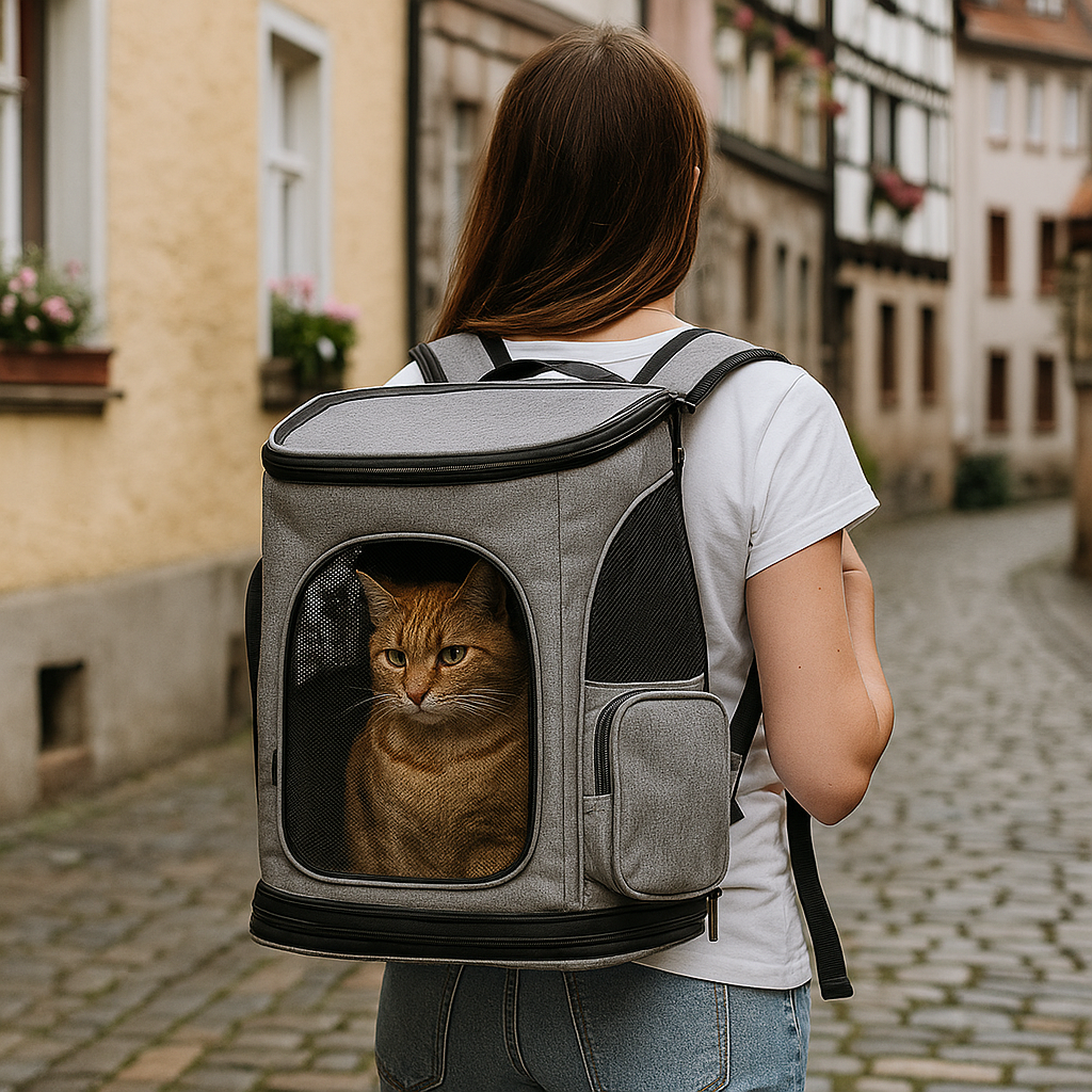 Katzenrucksack mit Sichtfenster – Transportrucksack