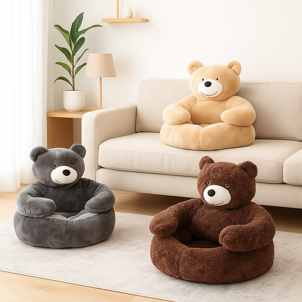 Hundebett Beruhigend | Flauschiges Kuschelbett mit anpassbaren Armen