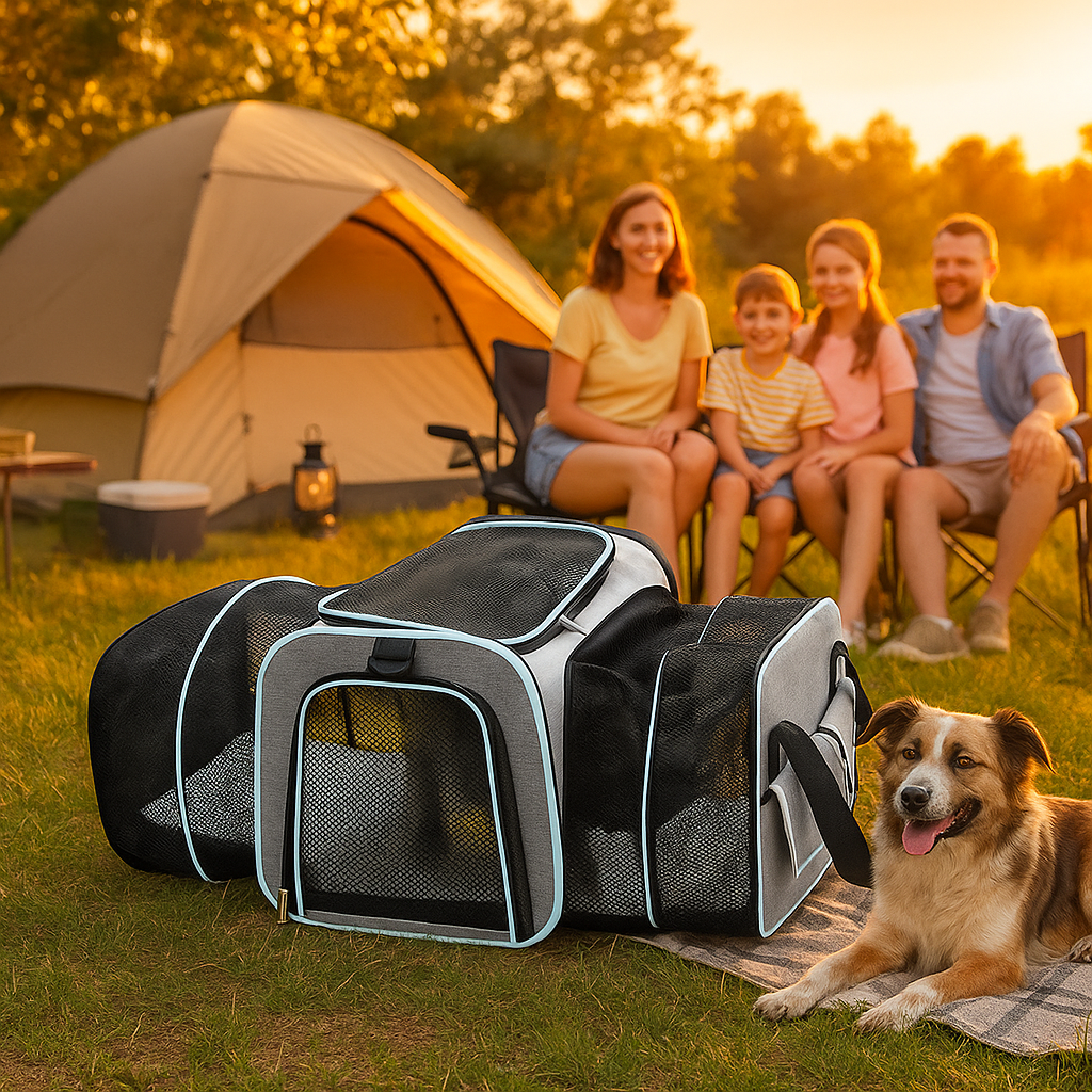 Hundetransporttasche faltbar - Atmungsaktive & sichere Reisetasche