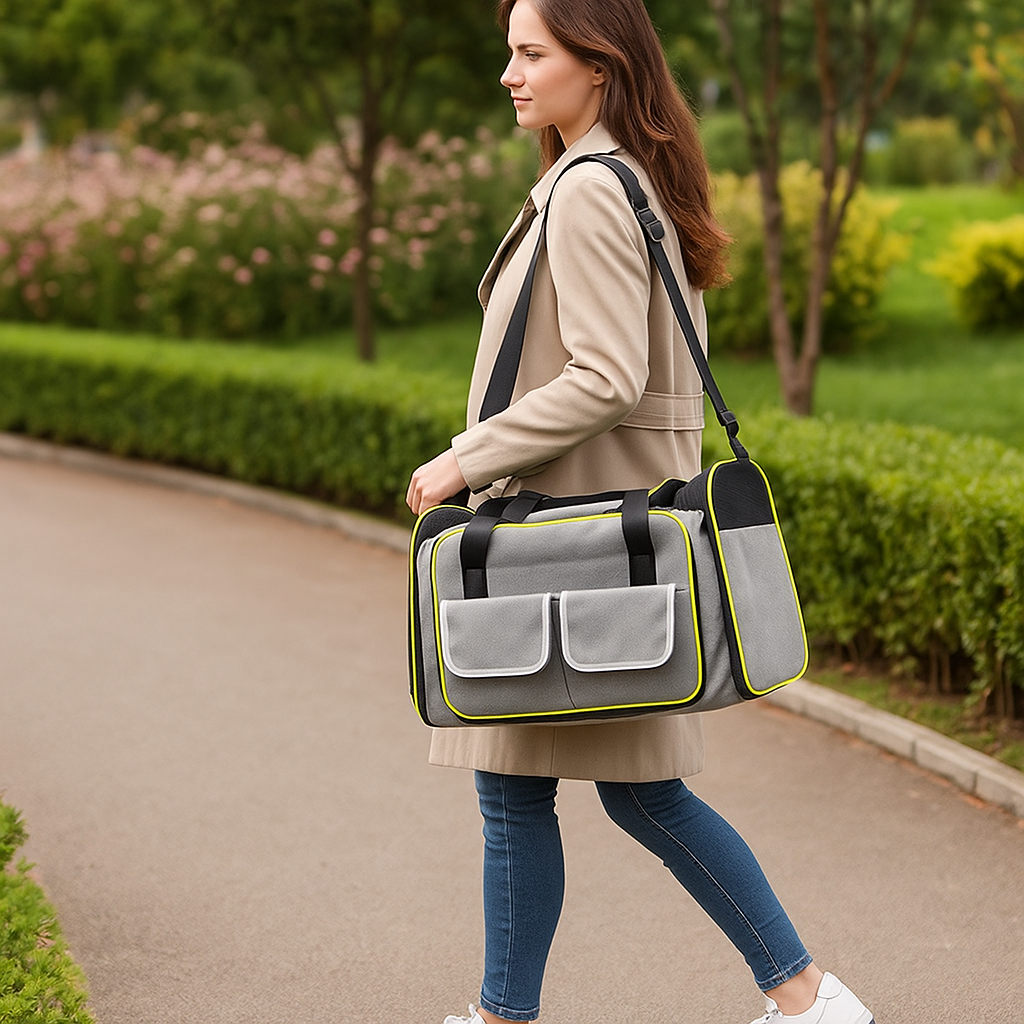 Hundetransporttasche faltbar - Atmungsaktive & sichere Reisetasche