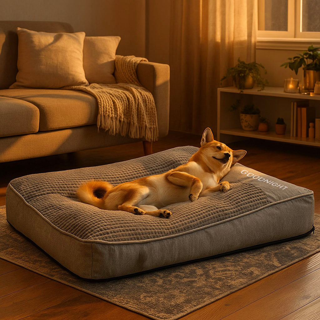 Hundebett mit Rand - Kuscheliges Hundekissen mit erhöhter Kopfstütze