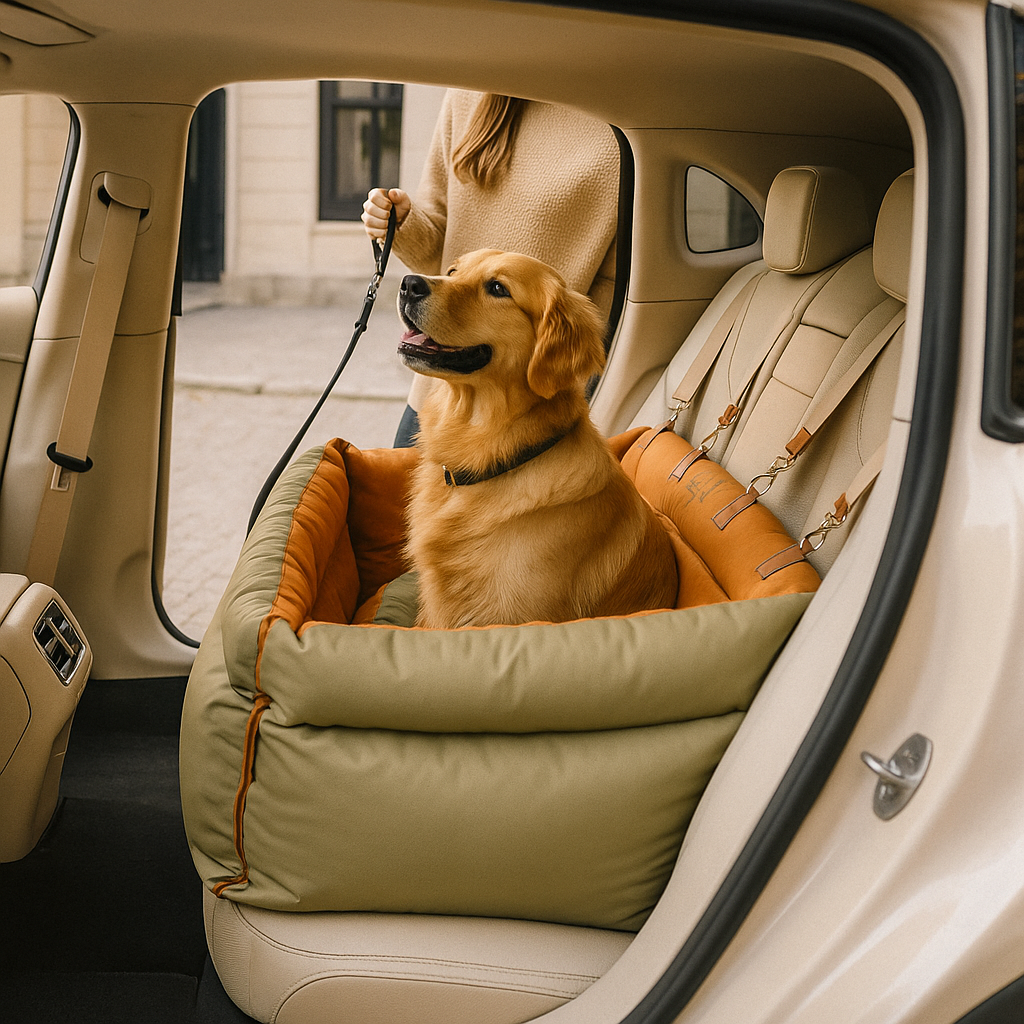 Deluxe Hundereisebett & Autositz – Extra groß für sicheren Transport