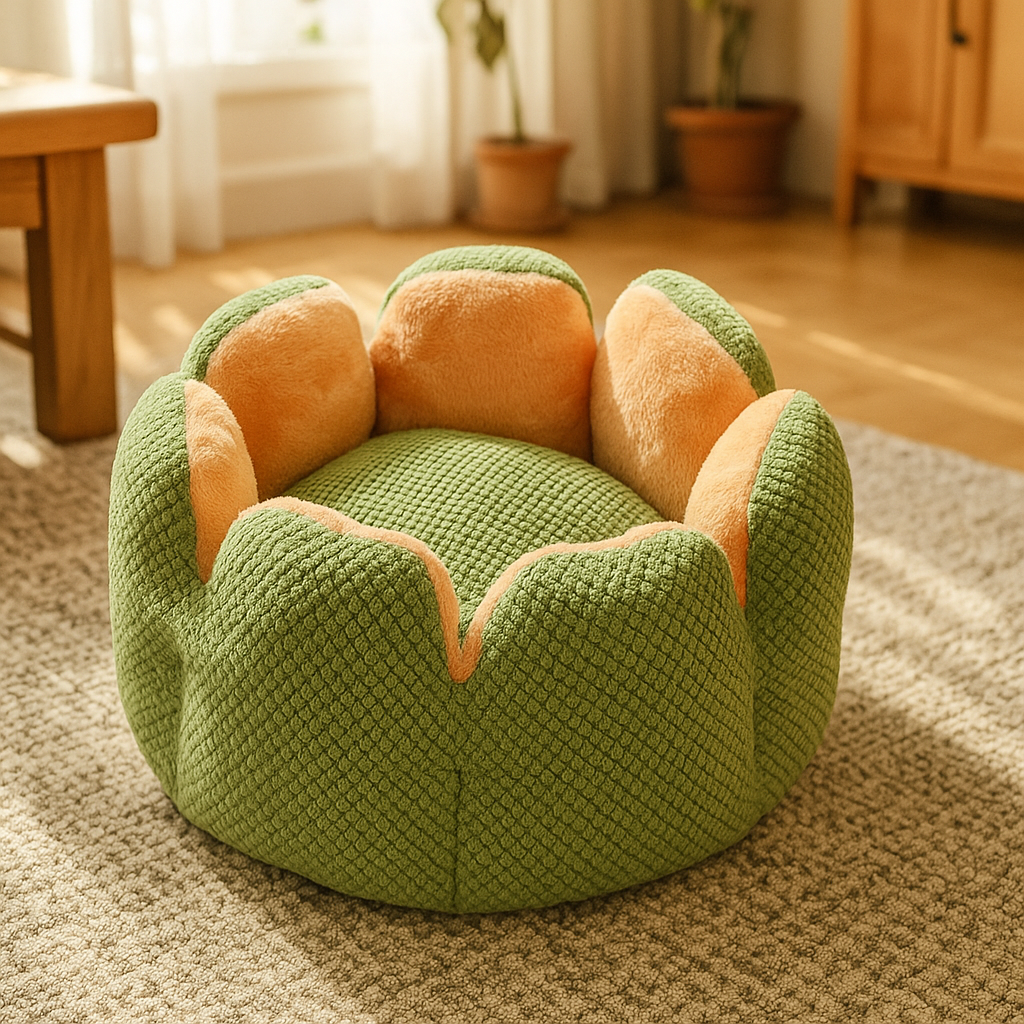 Kuschelbett Winter | Haustierbett Kaktus-Design für Hund & Katze