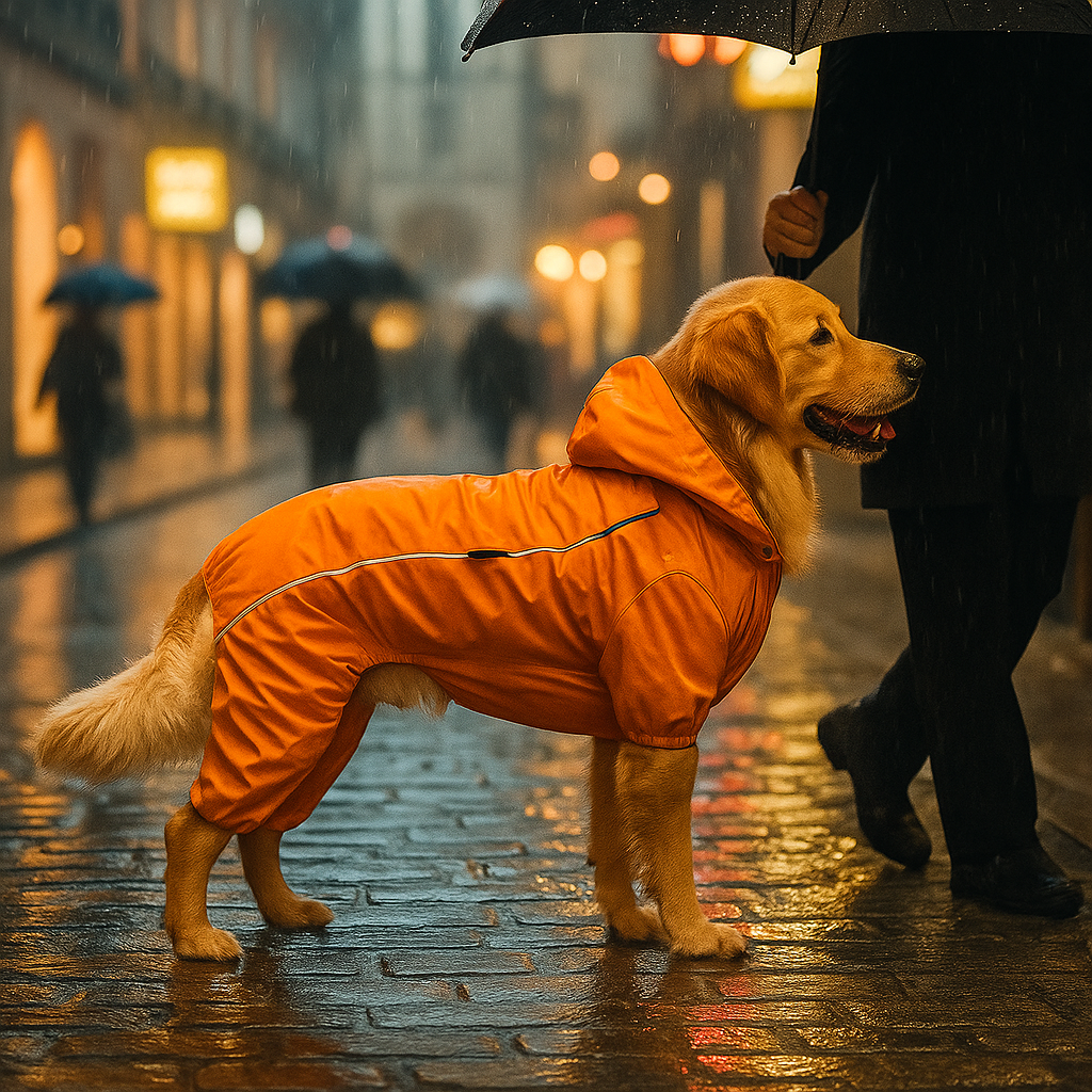Hunde regenmantel mit Beinen | Wasserdicht & reflektierend
