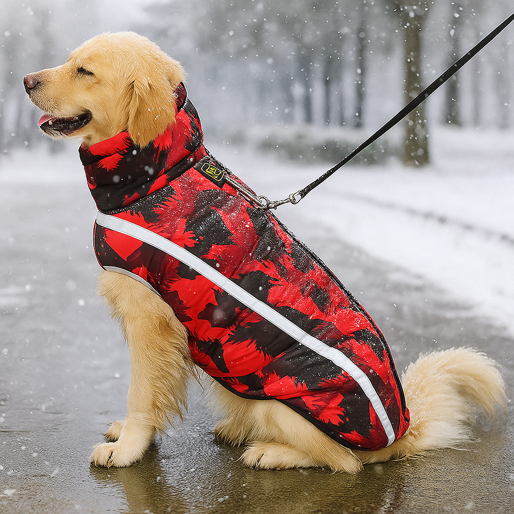 Hundejacke Winter | Wasserdicht, warm & reflektierend mit Bauchschutz