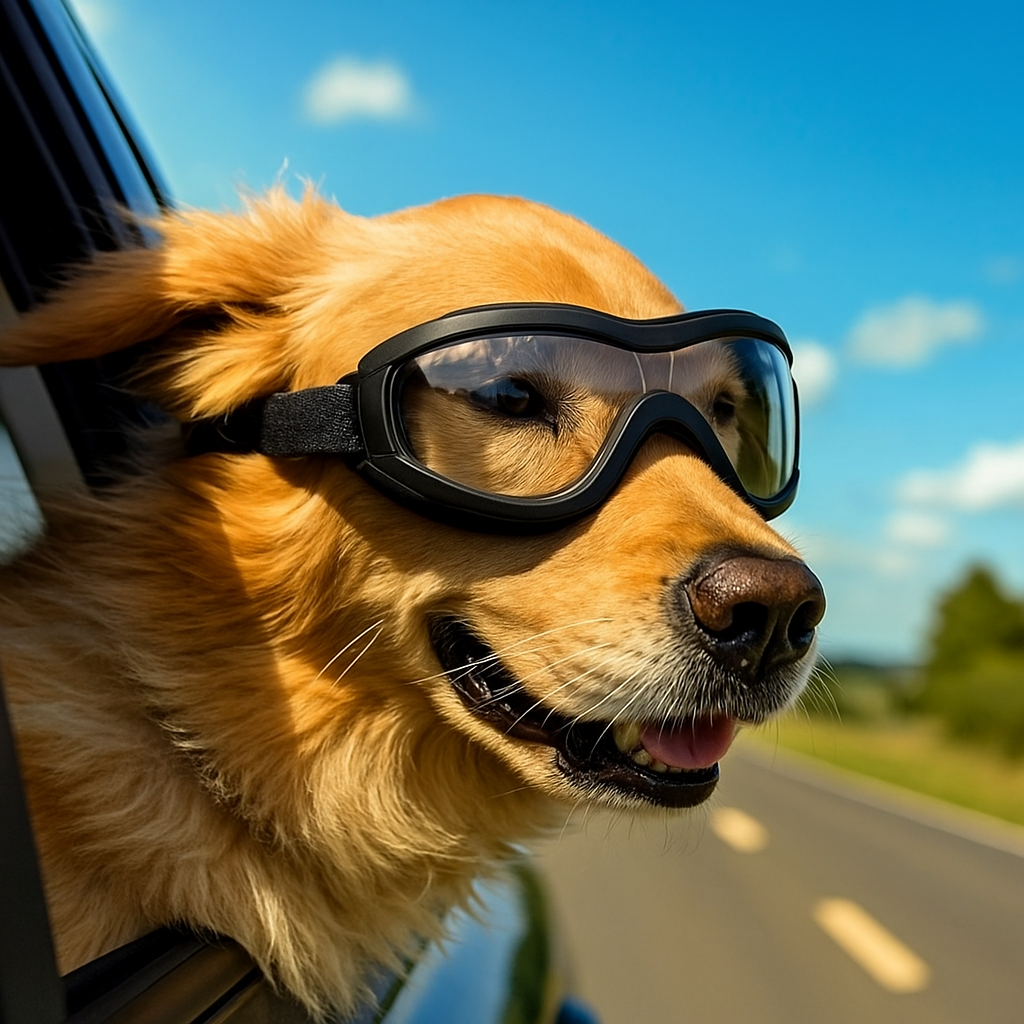 Hundeschutzbrille – Winddicht & mit UV-Schutz für kleine und mittelgroße Hunde