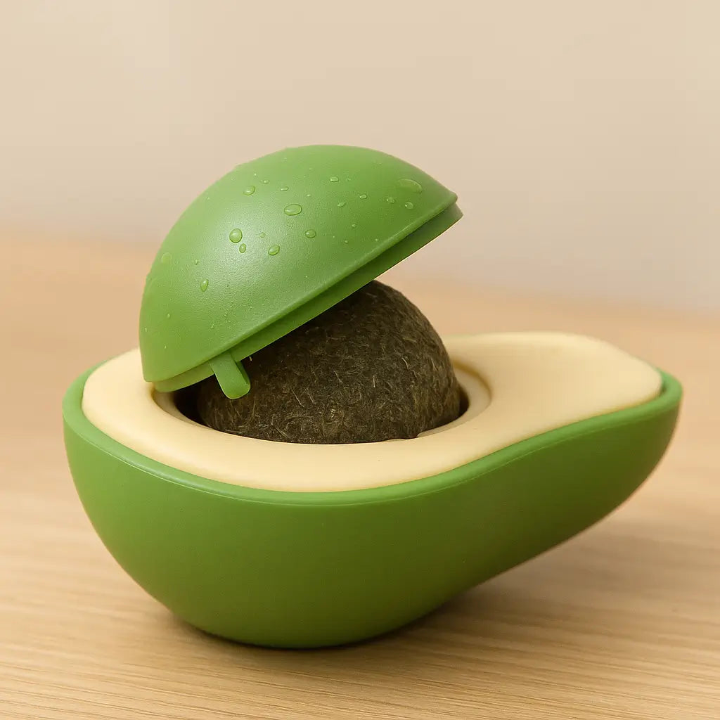 Katzenminze Spielzeug Avocado | drehbarer Catnip-Ball zum Spielen