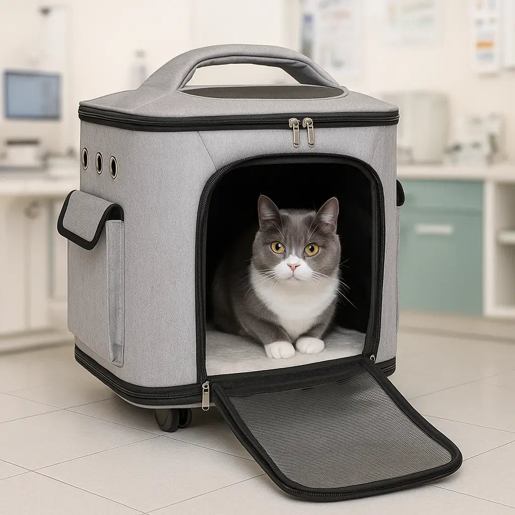 Katzentragetasche mit Rollen | Faltbare Transporttasche für Katzen