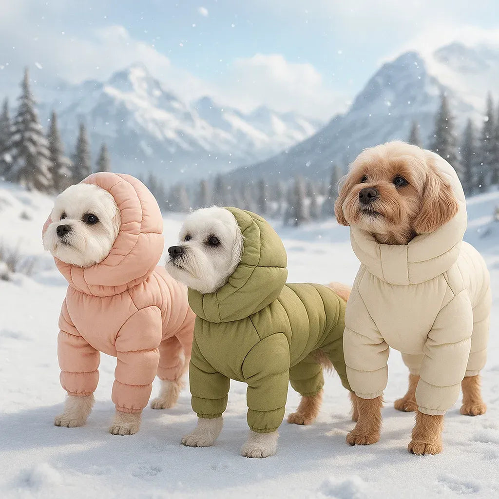 Winter Hundemantel mit Kapuze | Warmer Mantel für Kleine Hunde