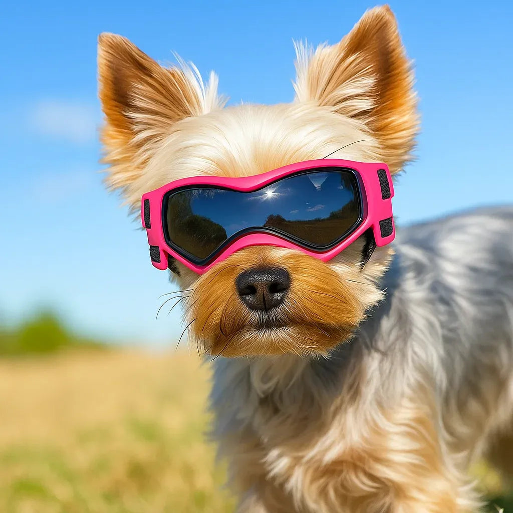 Helm & Schutzbrille Set für Hunde | Verstellbar & Bequem