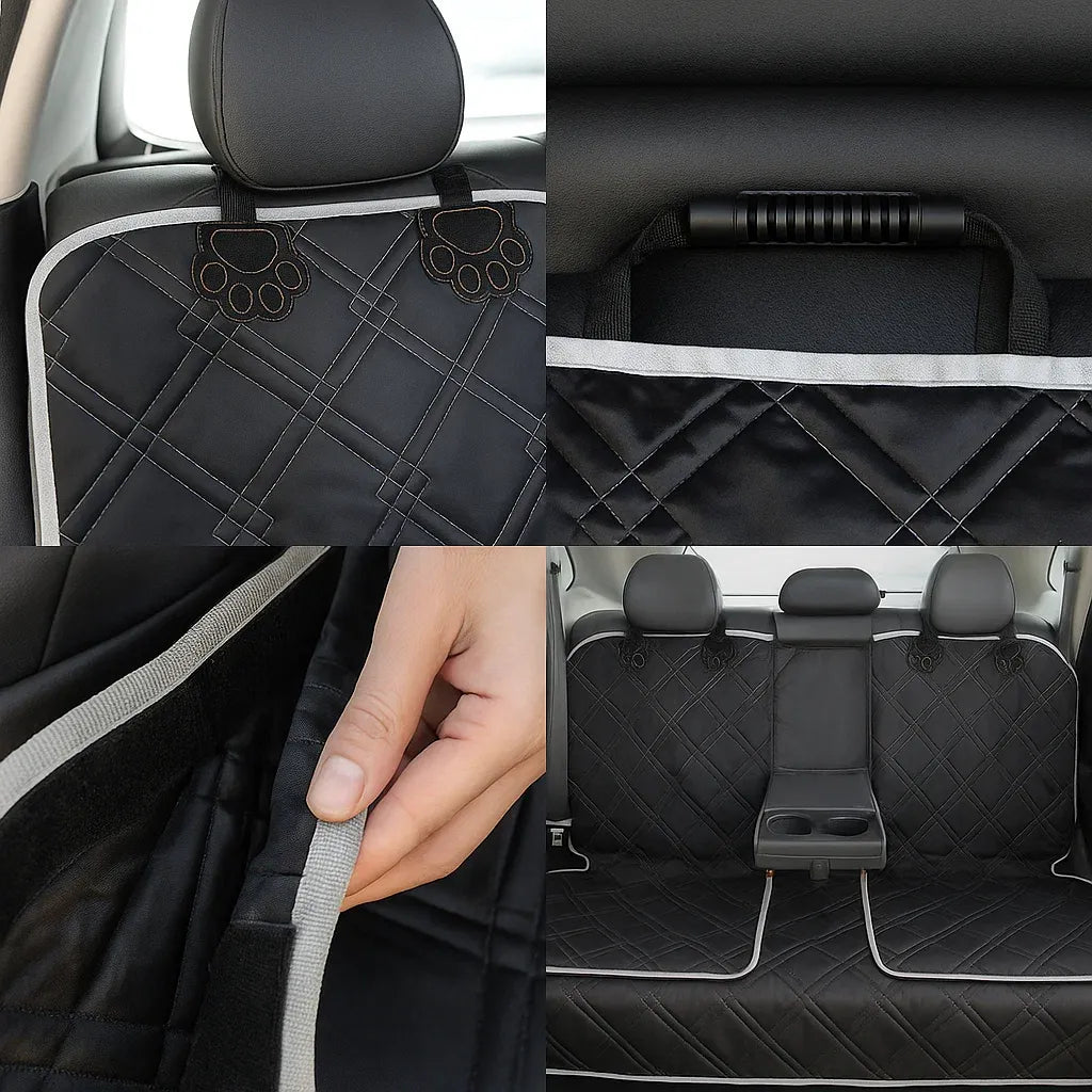 Hunde Autositz Rückbank | Wasserdichter & Rutschfester Sitzschutz fürs Auto