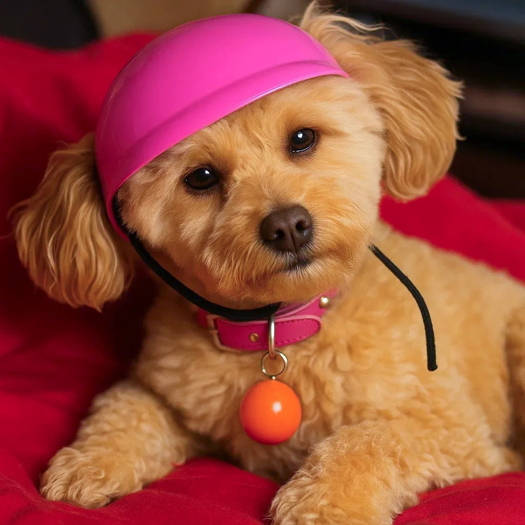 Helm & Schutzbrille Set für Hunde | Verstellbar & Bequem