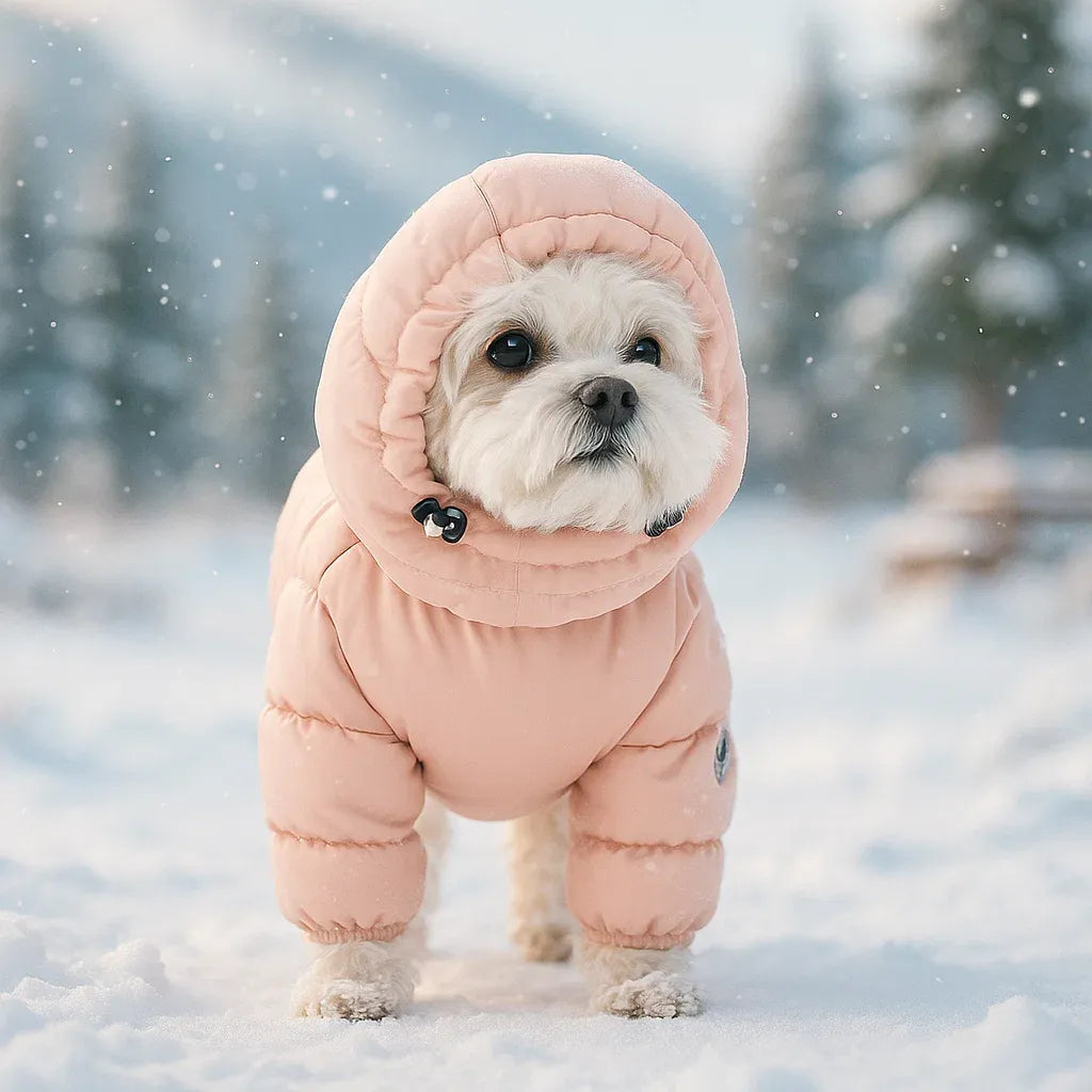 Winter Hundemantel mit Kapuze | Warmer Mantel für Kleine Hunde