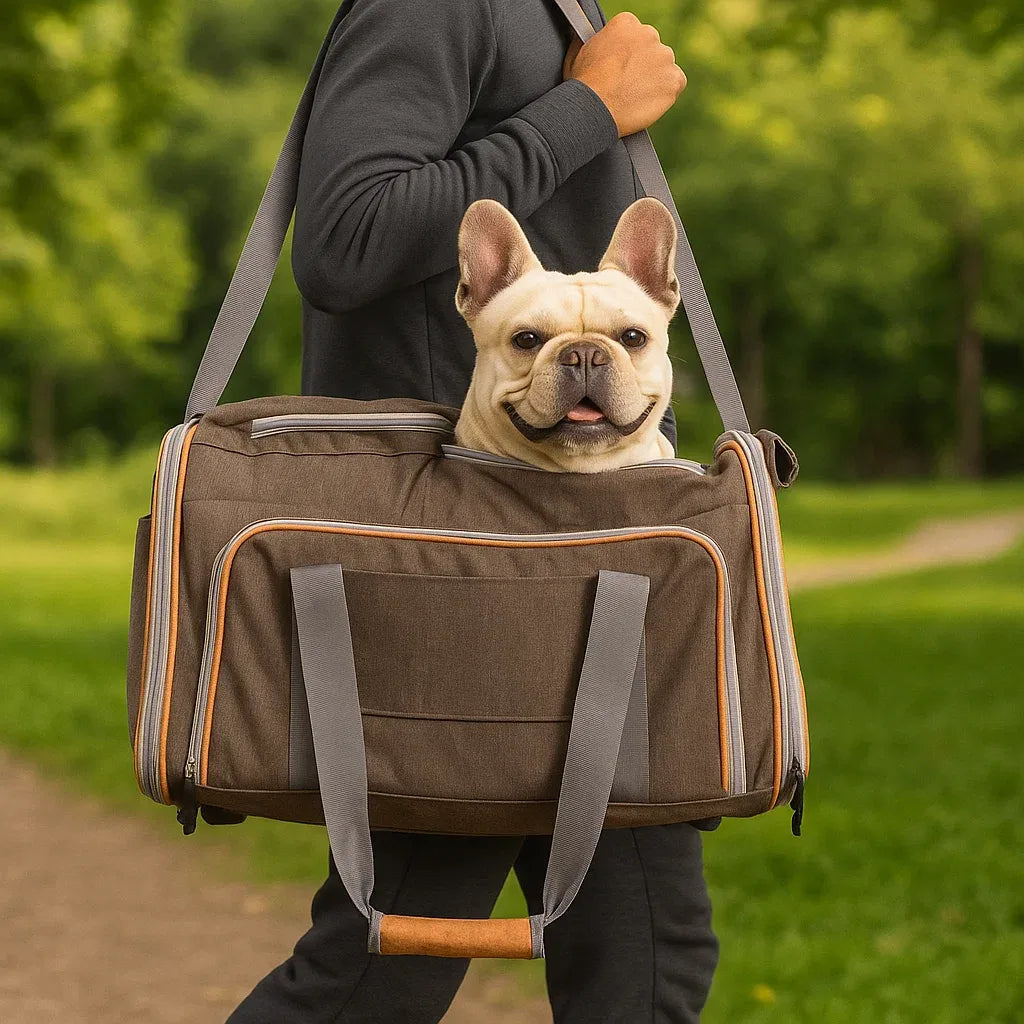 Hundetragetasche mit Rädern | faltbare & belüftete Reisetasche