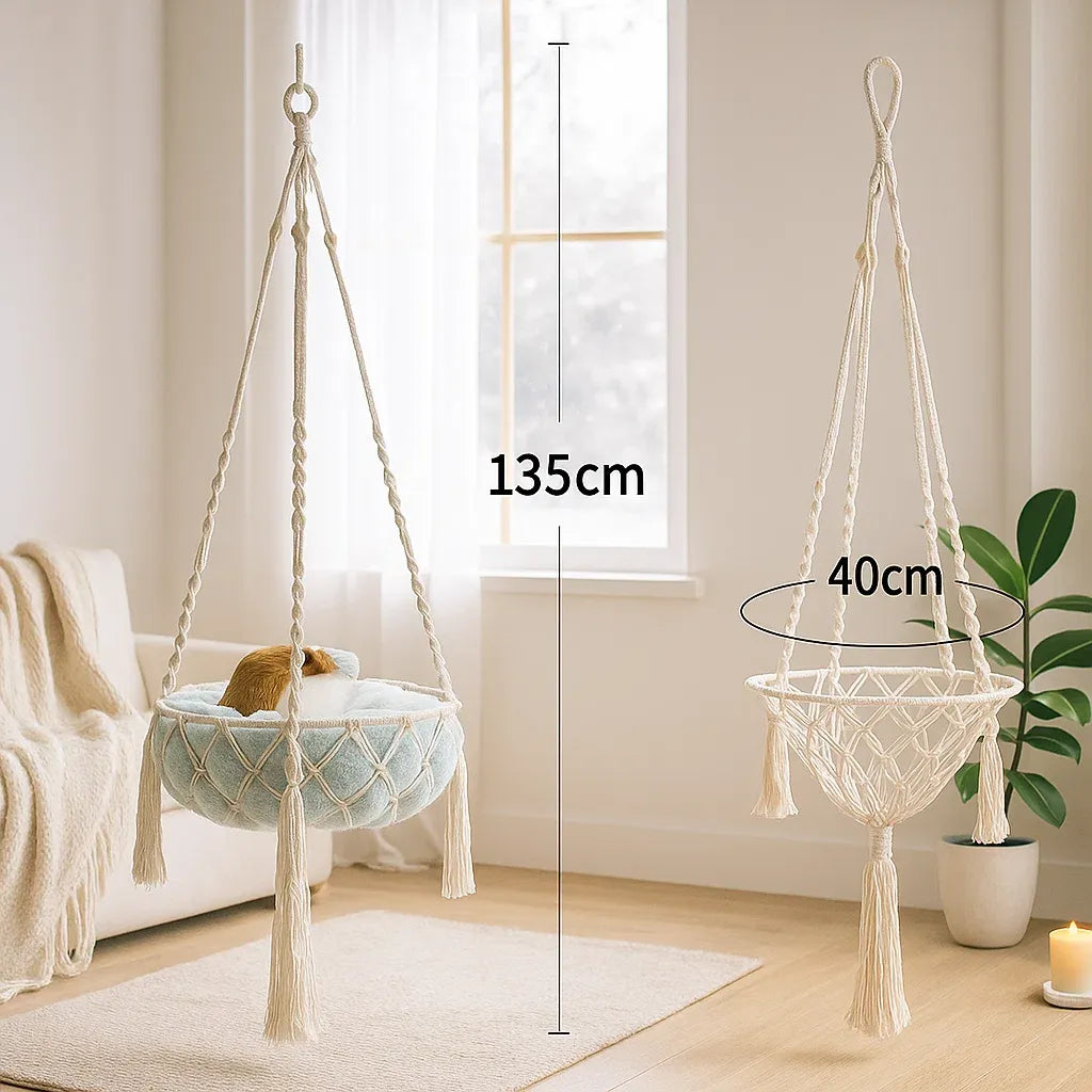 Chic Katzenbett & Hängematte | handgefertigter Rückzugsort
