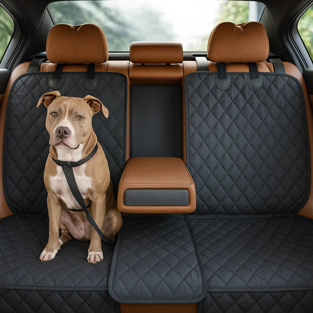 Hunde Autositz Rückbank geteilt | Wasserfester & Waschbarer Sitzschutz