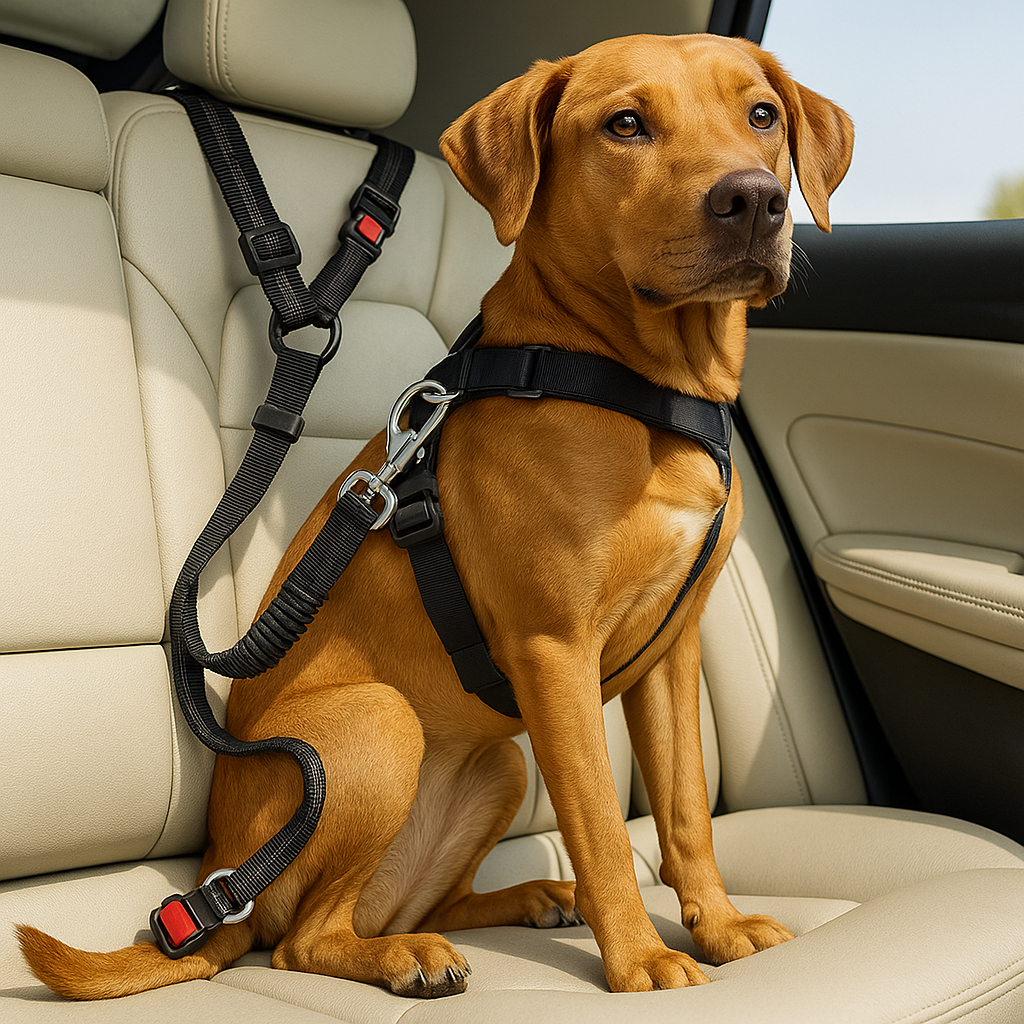 SafeRide – Der verstellbare Sicherheitsgurt für Hunde im Auto