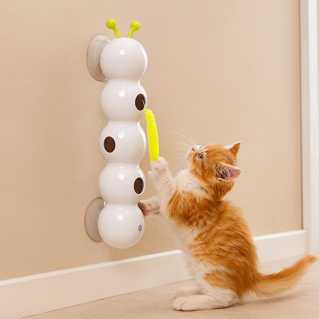 Interaktives Wandspielzeug Katze | Automatischer Wurm mit Sensor