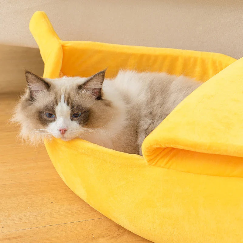 KuschelBanane – Das lustige & gemütliche Katzenbett in Bananenform