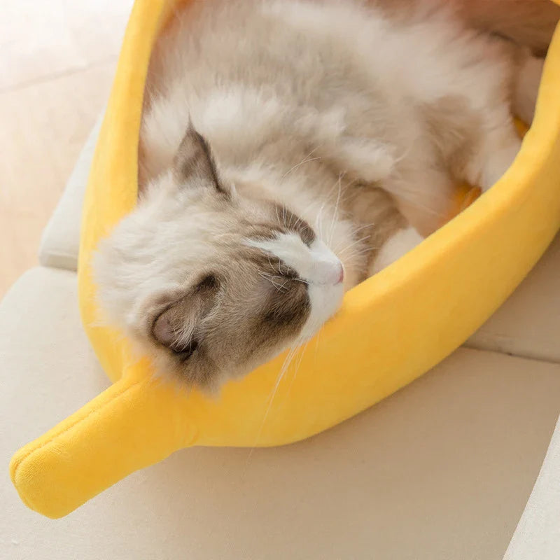 KuschelBanane – Das lustige & gemütliche Katzenbett in Bananenform