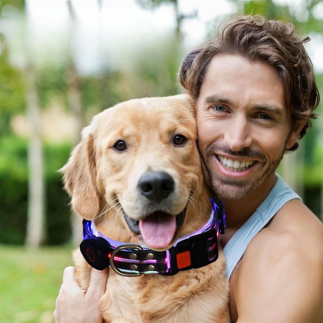 GlowPaw – LED Hundehalsband mit Leine für sichere Abendspaziergänge