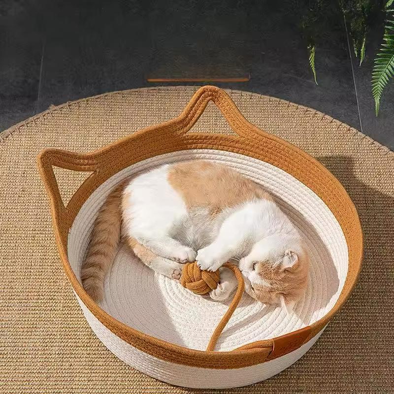 SchlummerNest – Handgewebtes Katzenbett aus Baumwollseil