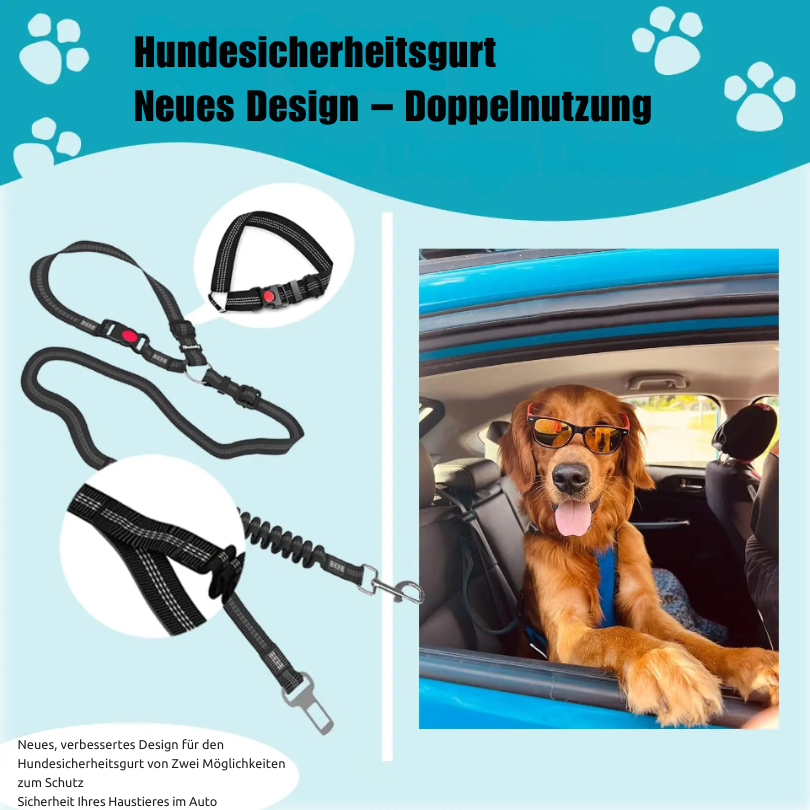 SafeRide – Der verstellbare Sicherheitsgurt für Hunde im Auto