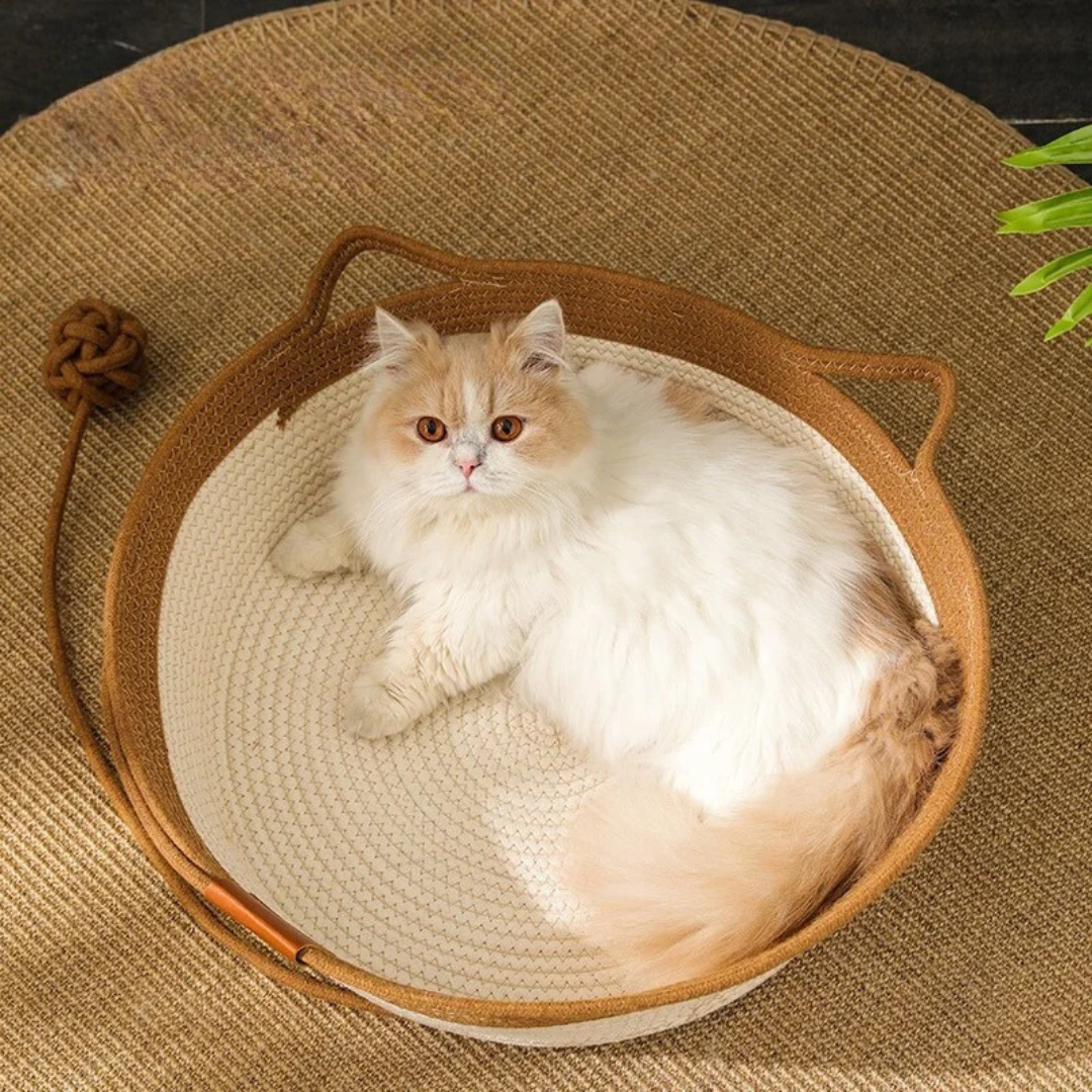 SchlummerNest – Handgewebtes Katzenbett aus Baumwollseil