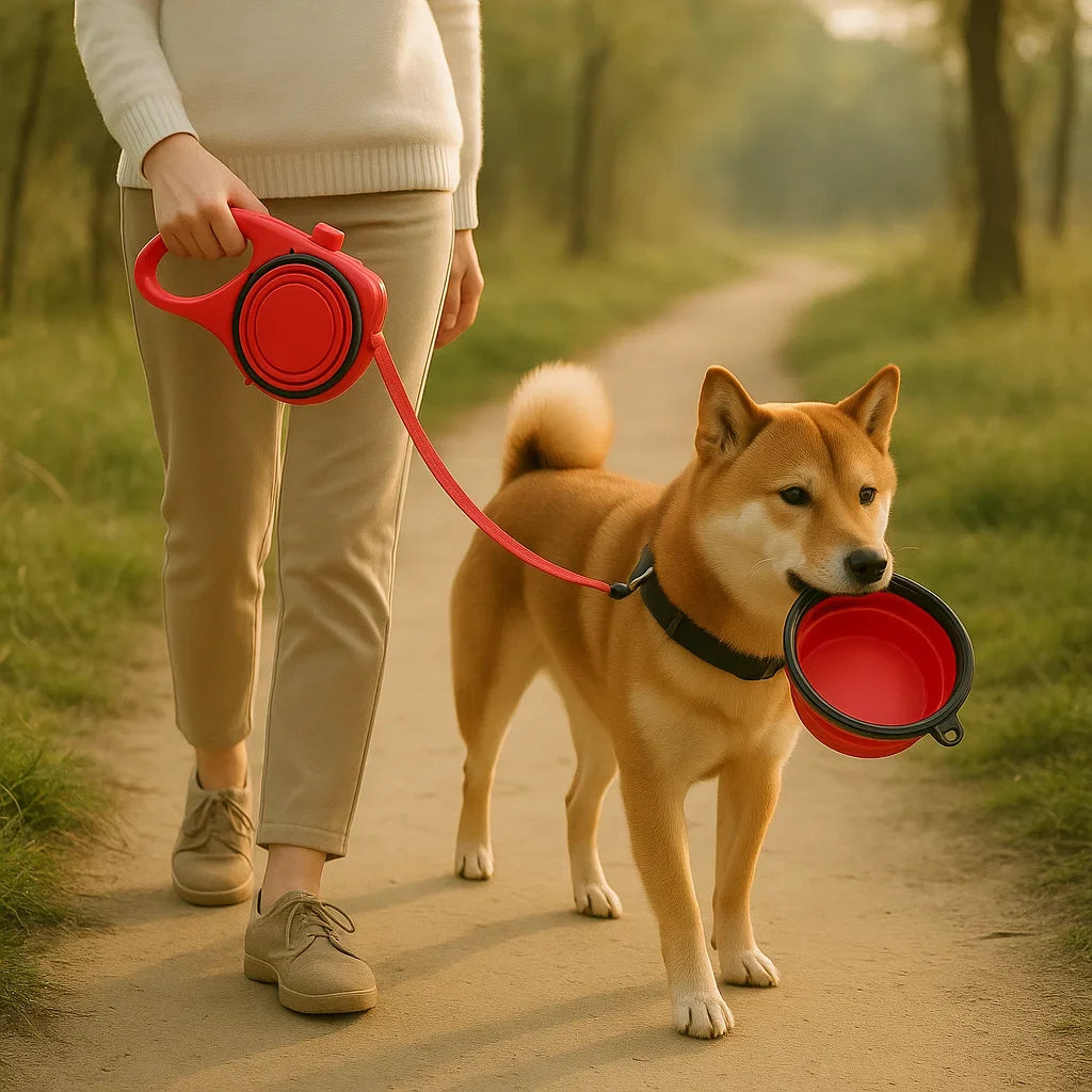 WalkBuddy – Die 3-in-1 Hundeleine mit integrierter Trinkflasche und Kotbeutelspender