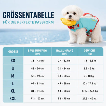 Hundeschwimmweste mit Rettungsgriff | Schwimmhilfe für Hunde