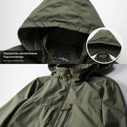Herren Regenjacke Wasserdicht mit Kapuze  | Winddichte Outdoorjacke