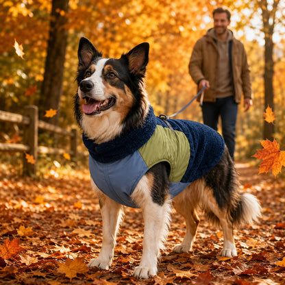 Warme Winter Hundemantel mit Fleece | Wasserabweisende Hundeweste