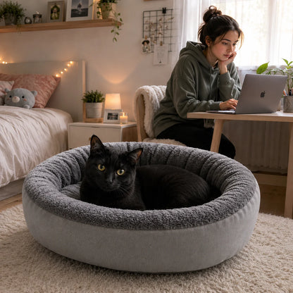 Hundebett aus Baumwolle | Weiches Haustierbett für Hunde & Katzen