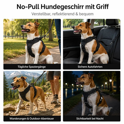 Hundegeschirr No Pull mit Griff | Verstellbar, Reflektierend & Bequem