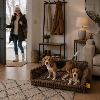 Orthopädisches Hundebett | Warmes Hundesofa für Winter & Kälte