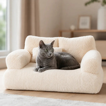 Katzenbett mit Rand | Weiches Katzensofa für gemütliche Ruhe