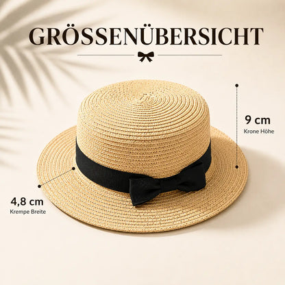 Damen Strohhut mit Schleife |UV-Schutz Sonnenhut für Sommer & Strand