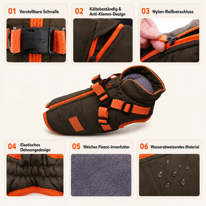Hundemantel Winter 2-in-1 | Warme & Wasserdichte Jacke mit Geschirr