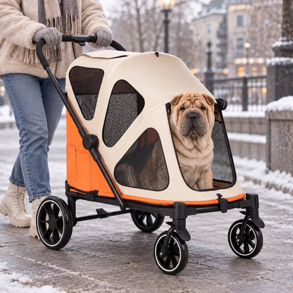 Faltbarer Hundebuggy bis 30 kg | Hundewagen für unterwegs