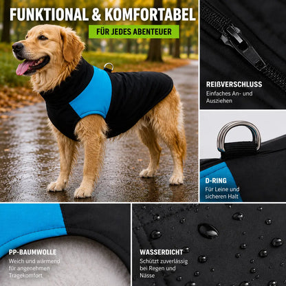 Wasserdichte Hundewinterjacke mit Reißverschluss für Hunde
