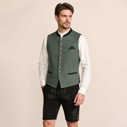 Trachtenweste Herren Grün | Elegante Weste für Oktoberfest