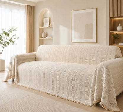 Chenille Sofabezug | Extra großer Sofaschutz für Winter & Kälte