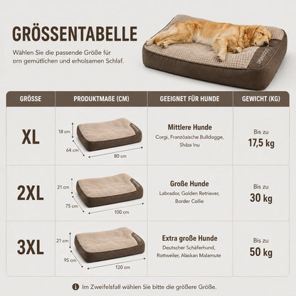 Orthopädisches Hundebett | Warmes Plüschbett für Winter & Kälte