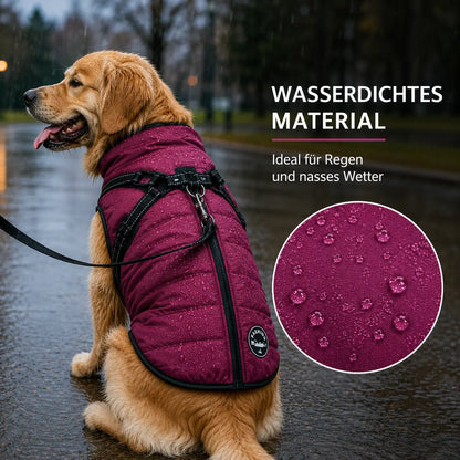 Wasserdichter Hundemantel mit Geschirr für kleine & mittlere Hunde