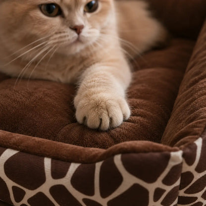 Katzenbett Winter | Warmes Plüschbett für Katzen mit hohem Rand
