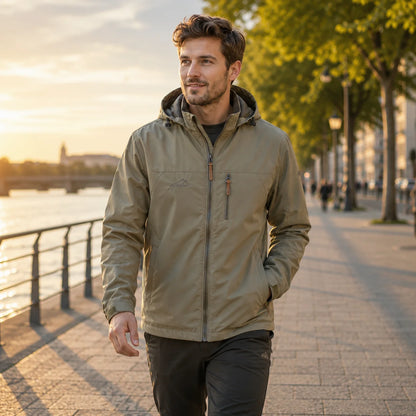 Herren Regenjacke Wasserdicht mit Kapuze  | Winddichte Outdoorjacke