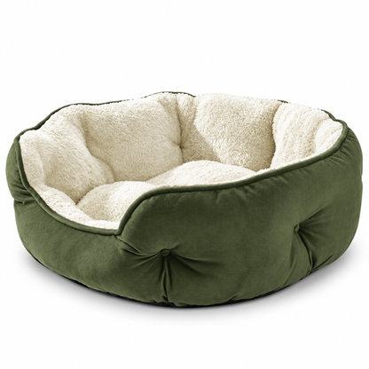 Hundebett Rund | Warmes Sherpa Donut Hundebett Waschbar