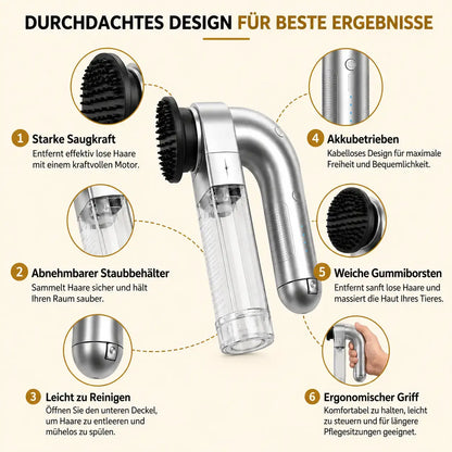 Katzenbürste mit Saugfunktion | Sanfte Fellpflege & Sauberkeit