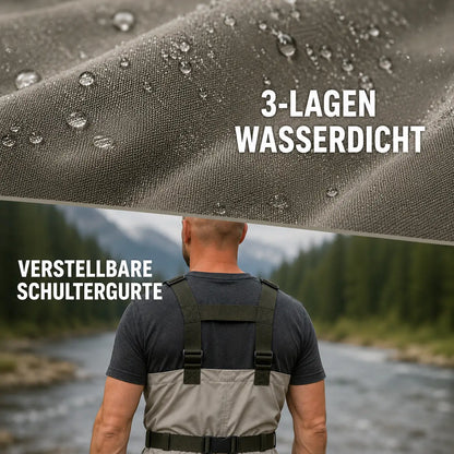 Atmungsaktive Angel-Wathose – Wasserdicht mit Neoprenfüßlingen