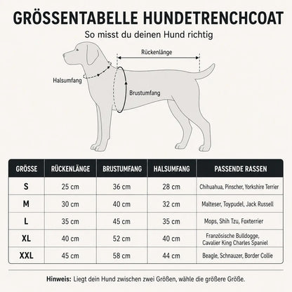 Hundemantel wasserdicht | Trenchcoat für kleine & mittlere Hunde